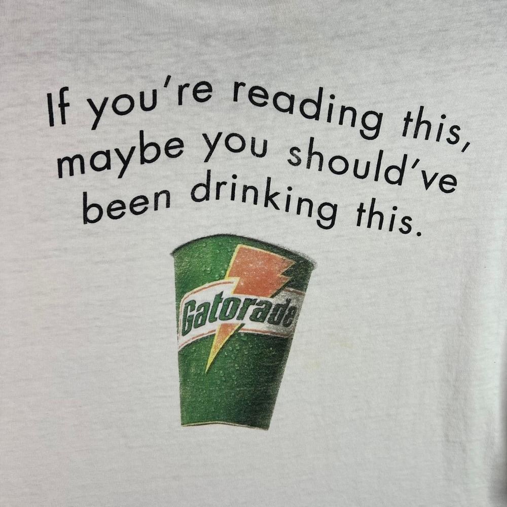 Vintage The Science Of Gatorade If You're Reading This White Tee Shirt XL - Picture 5 of 8